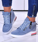 Niebieskie sneakersy damskie na ukrytym koturnie /E9-2 10783 T507/