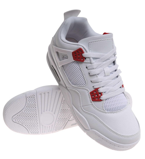 Białe wysokie buty sportowe męskie /F10-2 17962 W308/