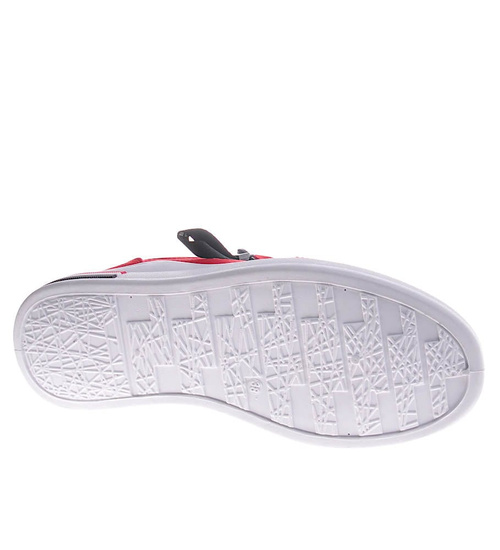 Czerwone sneakersy damskie /D9-3 11527 T338/