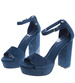 Granatowe sandały na wysokim obcasie /C3-3 14055 S243/