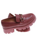 Bordowe loafersy damskie /D9-3 16849 G282/
