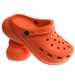 Pomarańczowe klapki na koturnie wodoodporne /H2 17858 G008/