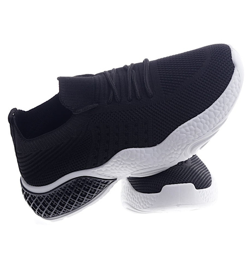 Elastyczne czarne buty sportowe /C7-2 13248 S234/