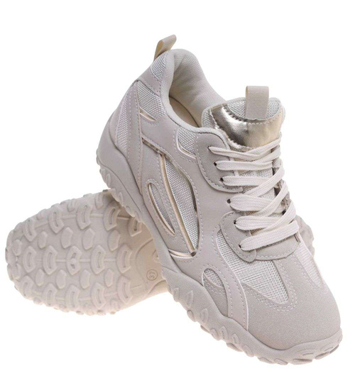 Beżowe buty sportowe sneakersy /C6-3 18822 W298/