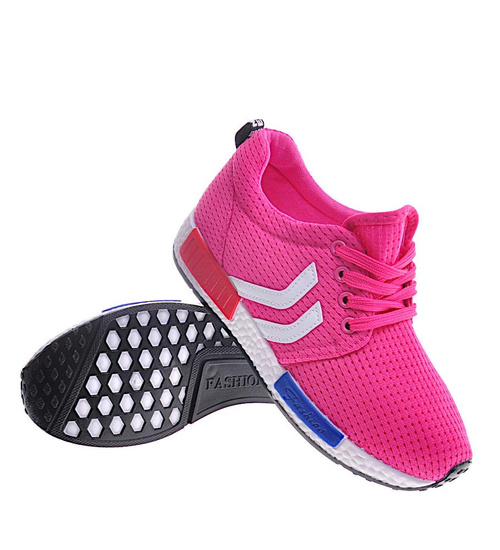 Różowe sznurowane buty sportowe /D1-3 11999 T195/