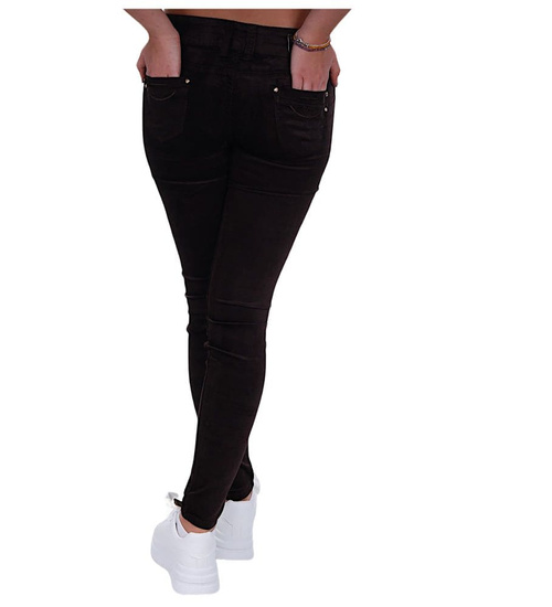 Brązowe błyszczące spodnie damskie /H2 K68 UB783A G3-70/