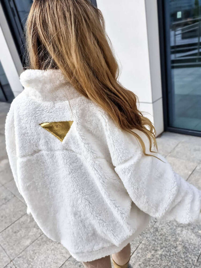 Biała kurtka damska z misia La Monne /H UB688 L245/