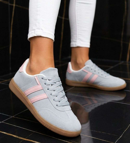 Pastelowe błękitne sneakersy damskie /E3-3 18712 T447/