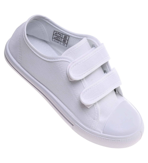 Białe tenisówki dla dziewczynki na rzepy /C2-1 18102 T189/