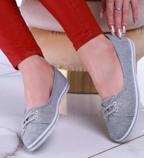 Wsuwane szare tenisówki damskie /G8-2 13392 T195/ Wsuwane szare tenisówki damskie /G8-2 13392 T195/