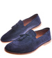 Granatowe mokasyny z zamszowej skóry naturalnej /H1 12037 S123/