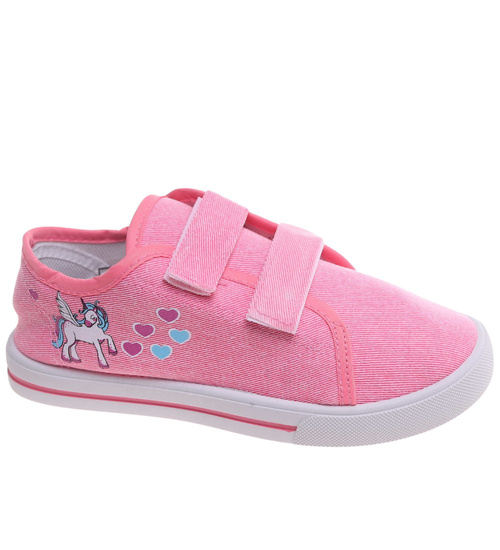 Różowe tenisówki dla dziewczynki na rzepy /A6-1 18111 T189/