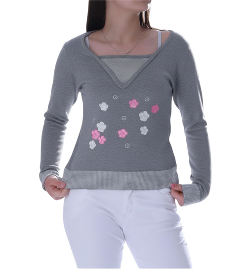 Szara bluzka sweter damski /H2 K11 ub993 S0/