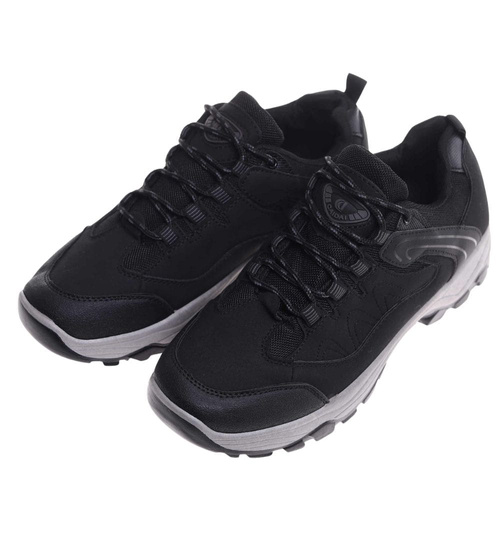 Czarne męskie buty trekkingowe /G12-1 18176  T389/