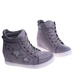 Szare sneakersy na niskim koturnie /A3-2 8010 T393/