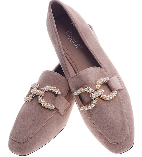 Zamszowe lordsy buty damskie /C6-2 13238 T348/