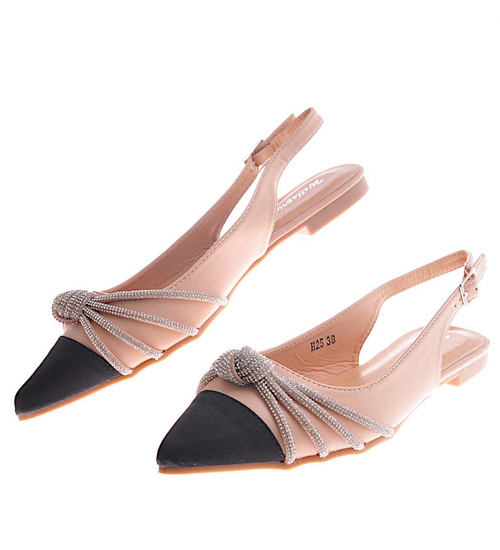 Beżowe sandały na płaskim obcasie /E10-2 12082 T296/