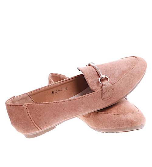 Camelowe wsuwane baleriny lordsy /G1-2 14660 S237/