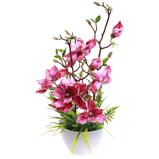 Fioletowe lilie w doniczce- sztuczne kwiaty Kompozycja 60 cm KOMP55