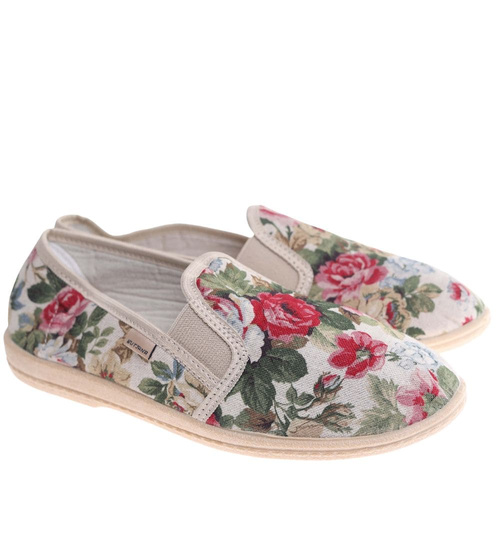 Damskie materiałowe tenisówki w kwiaty ost474