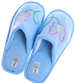 Pluszowe niebieskie kapcie damskie z haftem /C6-1 15948 S4-5/
