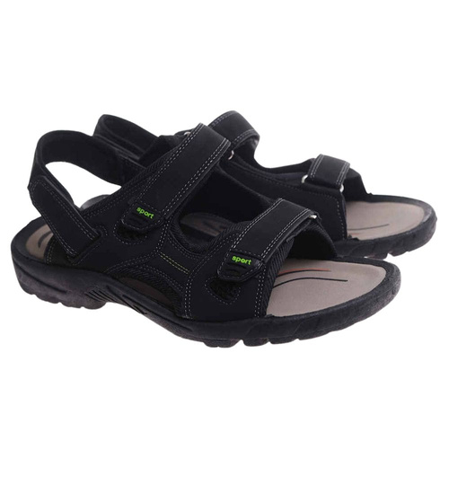 Męskie czarne sandały klapki na rzepy /F8-3 17638  T284/