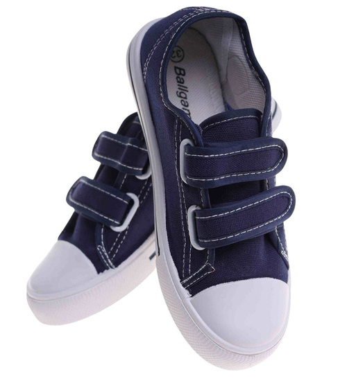 Chłopięce granatowe tenisówki na rzepy /C7-2 18037 T186/