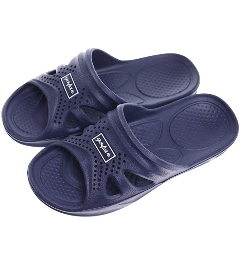 Klapki męskie na basen wodoodporne granatowe /E2-1 11703 T195/