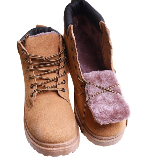 Zimowe karmelowe ocieplane trapery męskie /A9-3 17126 T399/