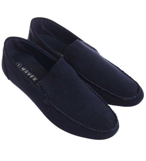 Granatowe półbuty mokasyny /G9-1 17977  T489/