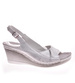 Sandały damskie na koturnie srebrne /F9-2 11995 T592/