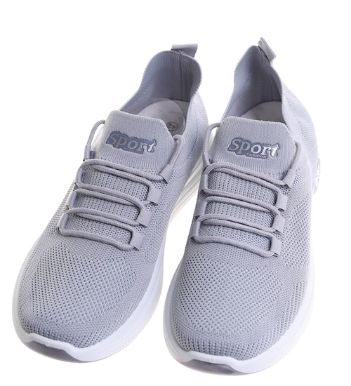 Wsuwane szare buty sportowe męskie /C1-1 17755 GF285/