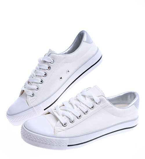 Klasyczne białe trampki damskie /E5-3 14244 S261/