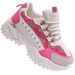 Sznurowane kolorowe sneakersy na platformie /G4-2 17407 T683/