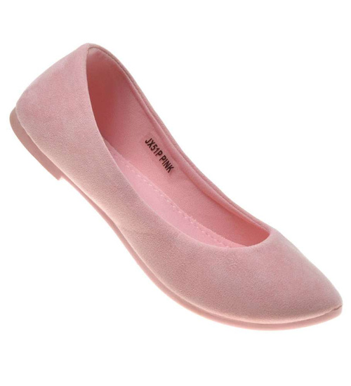 Zamszowe balerinki na wiosnę Seastar Różowe /G1-3 7255 S8-6/