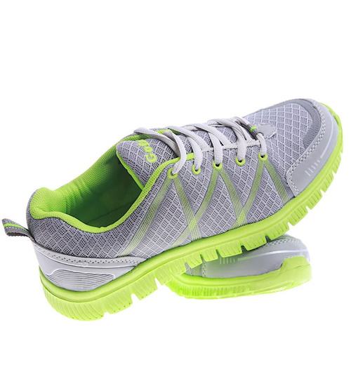 Sznurowane buty sportowe damskie Szare /G12-2 14798 S203/