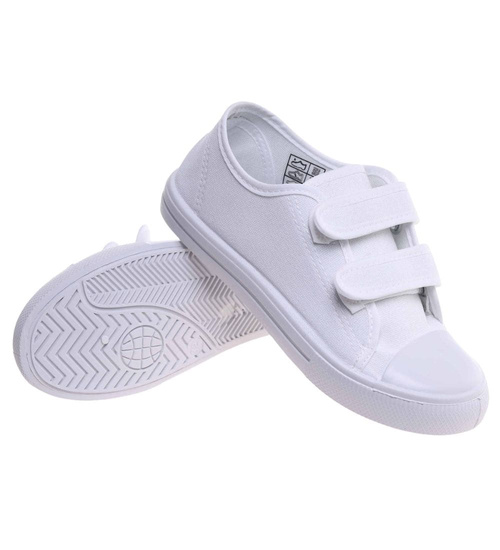 Białe tenisówki dla dziewczynki na rzepy /C2-1 18102 T189/