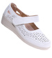 Białe ażurowe półbuty z rzepem na niskim koturnie /A3-3 16163 T330/
