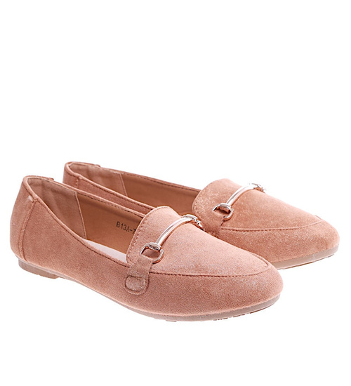 Camelowe wsuwane baleriny lordsy /G1-2 14660 S237/