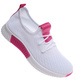Wsuwane ażurowe biało różowe buty sportowe /E5-3 17989 T281/