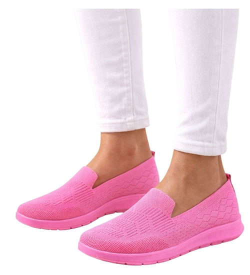Wkładane fuksjowe  damskie buty sportowe /A8-2 14147 T234/
