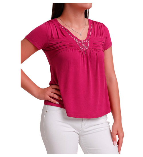 Fuksjowa koszulka bluzka damska /H2-K57 UB961 S0/