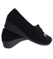 Czarne zamszowe czółenka na niskim koturnie /A2-2 18223 W233/