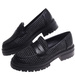 Czarne półbuty loafersy damskie /B6-3 18236 W142/