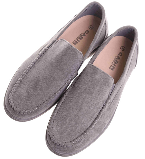 Buty męskie wsuwane szare mokasyny /G5-1 17825 T288 +H2/