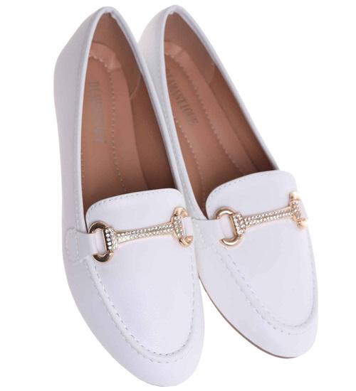 Wsuwane białe baleriny lordsy /H2 18479 W7-38/