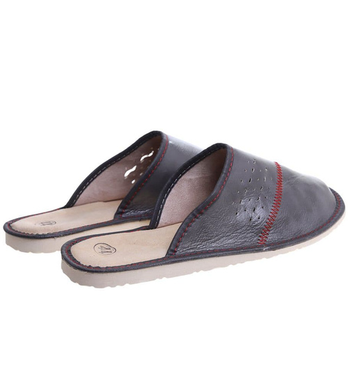 Profilowane szare kapcie męskie /G9-1 7930 S196/