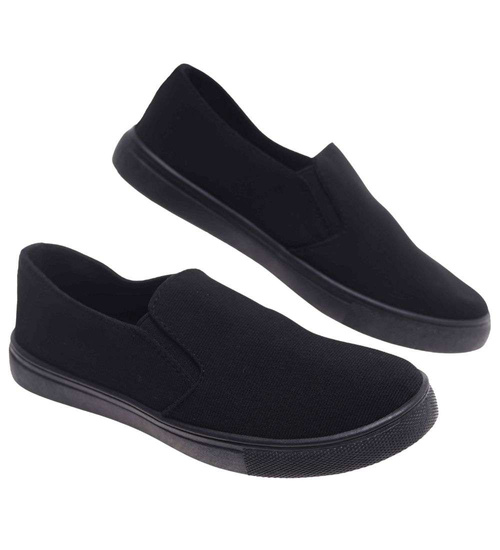 Wsuwane czarne trampki slip on /A1-3 18793 S174/