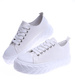 Białe materiałowe damskie trampki na platformie /G12-2 13880 S3/