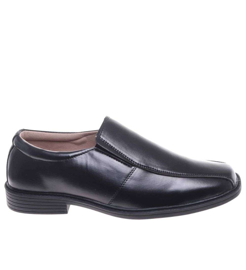 Czarne wkładane półbuty pantofle męskie /G3-3 18674 T299/